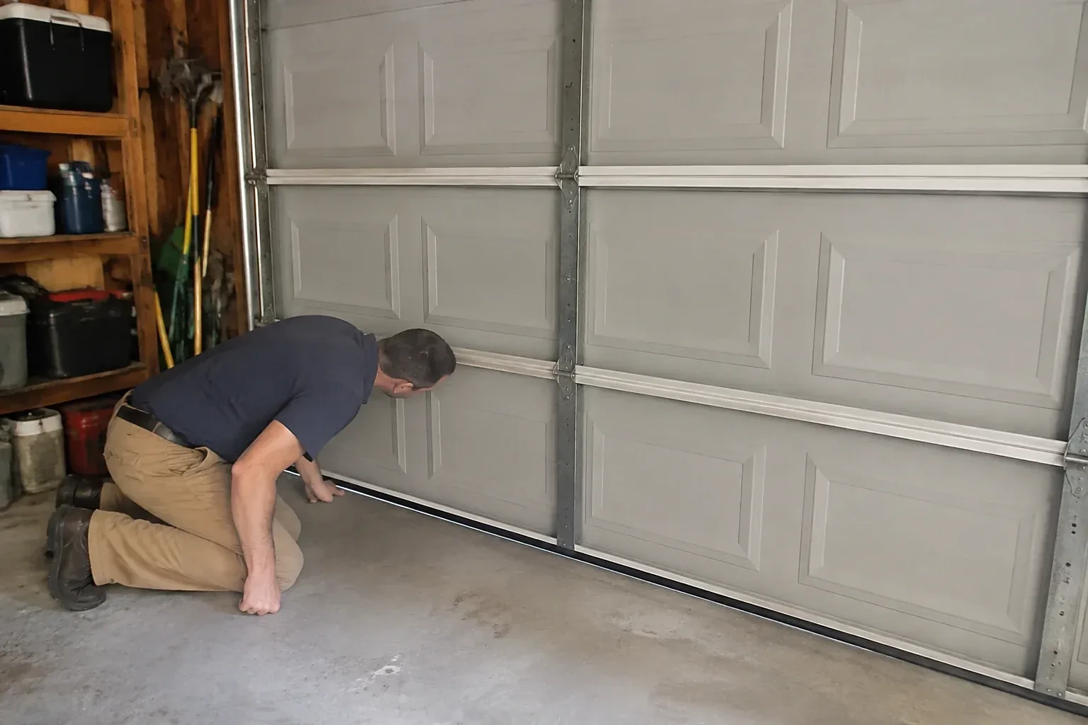 Illustrative garage doors scene; not an actual job — Garage Door Perimeter Weatherstrip, Fort Erie